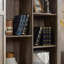 Grande armoire de rangement à porte de grange en forme de X, gris délavé