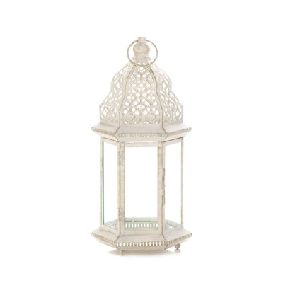 SUBLIME DISTRESSED WHITE LANTERN