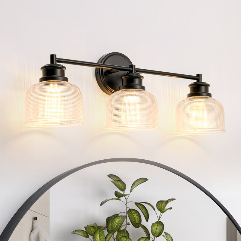 Éclairage pour salle de bain 3 lumières, Noir mat