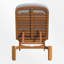 Chaise longue d'extérieur en bois d'acacia avec coussin et dossier réglable-2141036170