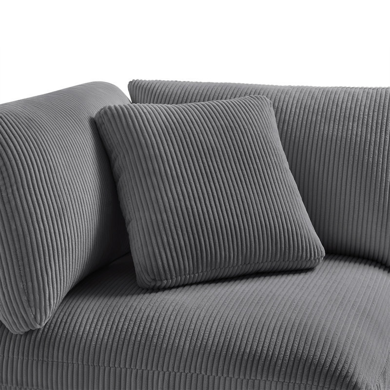 Coin de coin Chelsea - Velours côtelé gris anthracite, Gris anthracite