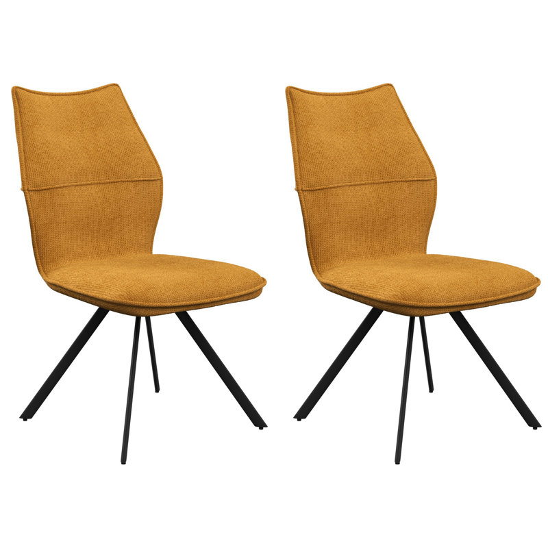 Lusso Fabric Dining Chair, Mustard