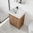 Ariadny 24'' Single Sink Freestanding Bathroom Vanity, Floor Standing Vanity With 2 Doors and White Resin Basin Sink Top