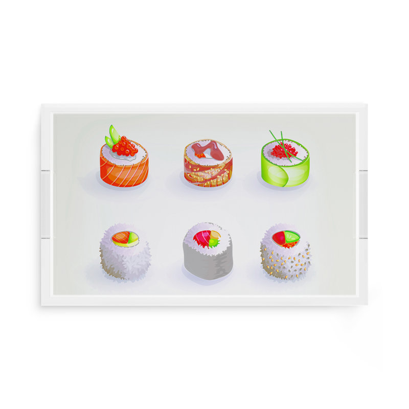 Sushi Go Acrylic Rectangle Decorative Tray, 17"W x 10.5"D x 2"H