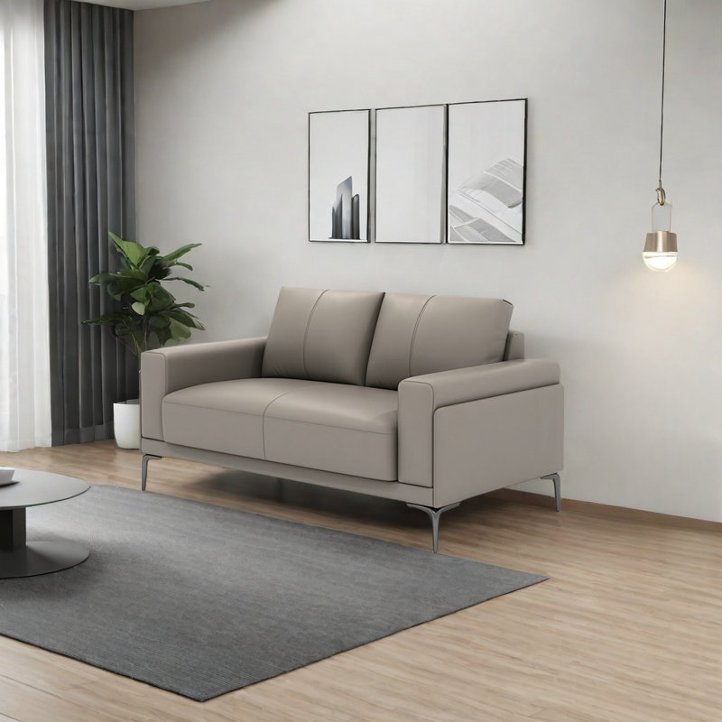 Romit, 31.5" H x 59.06" W x 33.46" D, Gray Faux Leather