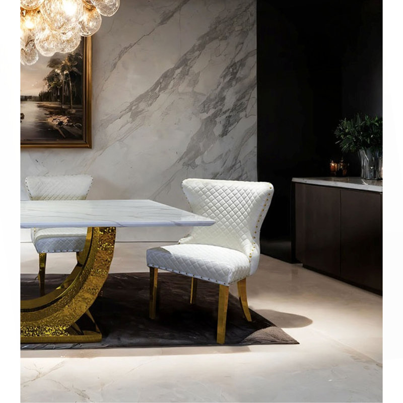 Chaise de salle à manger 2 pièces Glam Style, Doré