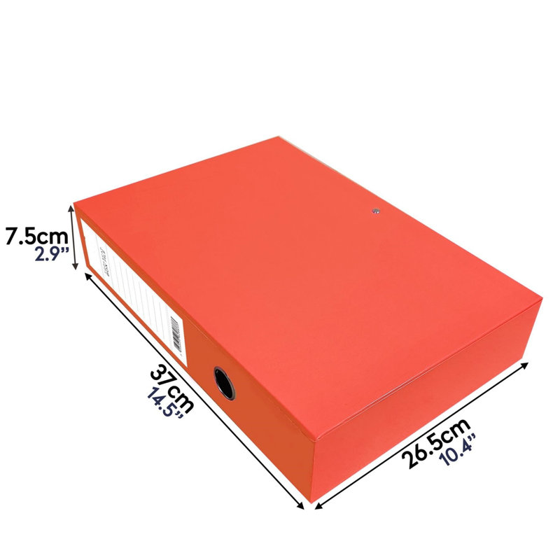 Box File With Lockspring Ring Pull & Catch Glossy Finish 75Mm Spine Ideal Document Organiser For Office Foolscap Box Files Pack Of 10