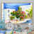 Toile naturelle avec cadre flottant