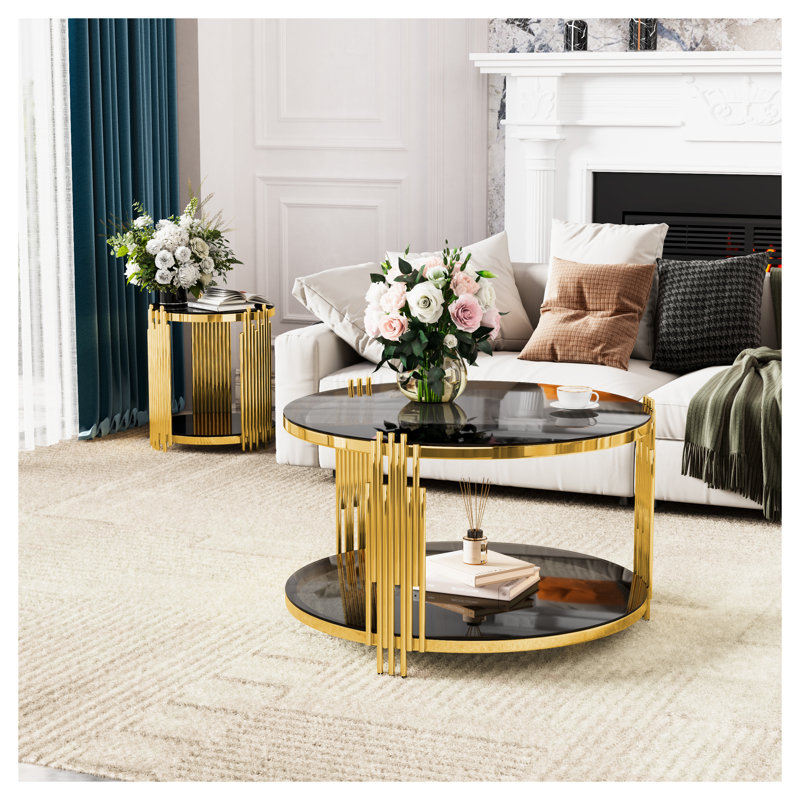 Table de bout ronde Modern Modern, Noir