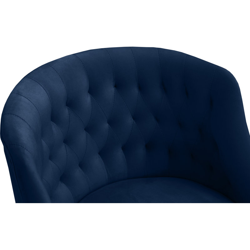 Casimir Velvet Task Chair, Navy Velvet, Gold