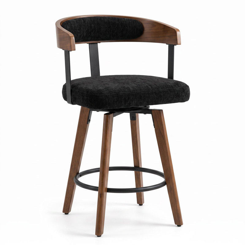 Chaise pivotante de réception, Paquet de 2, Noir