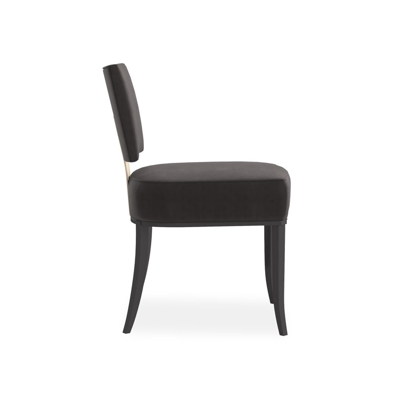 Caracole Classic Upholstered Dining Chair, Black/Gold, Black