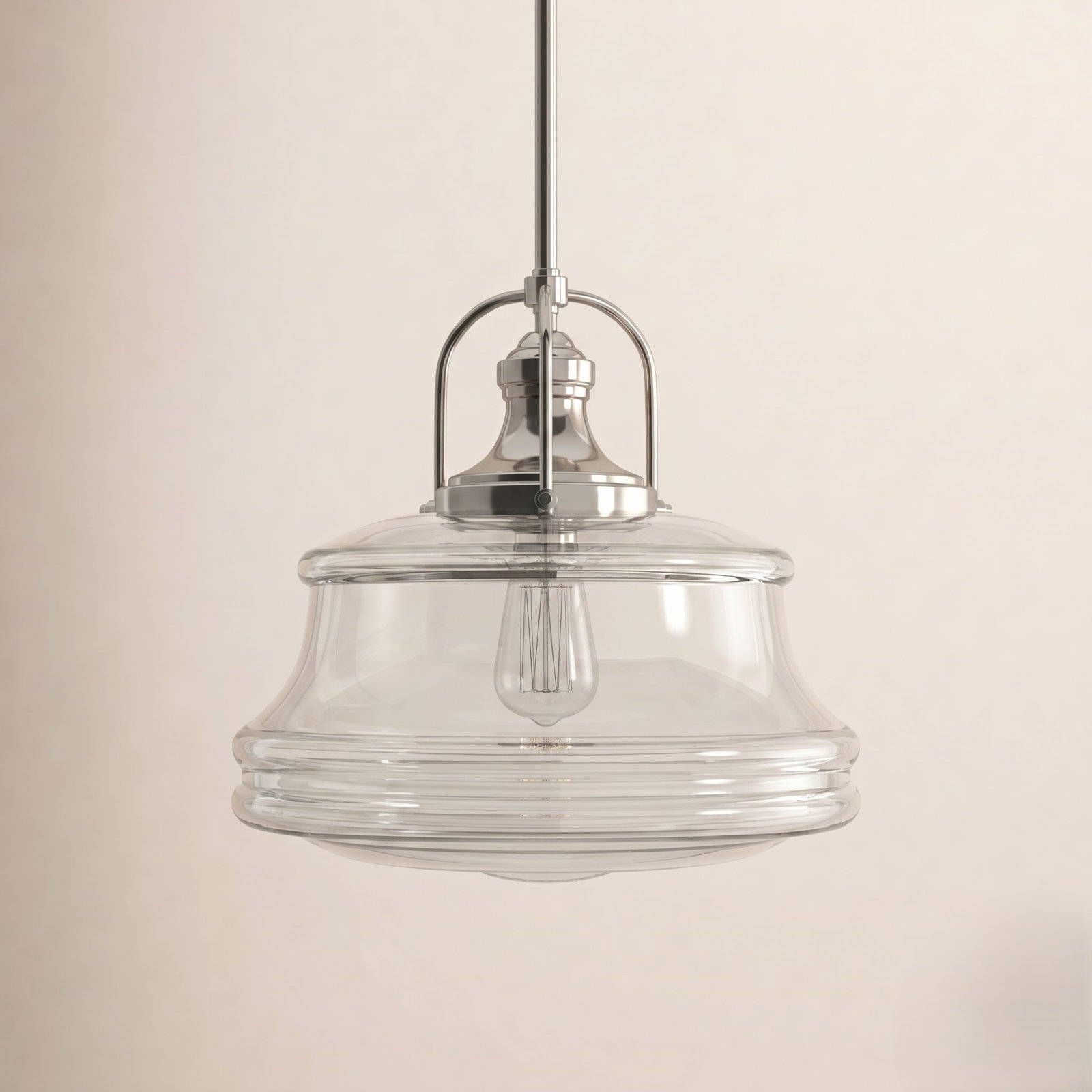 Truro Dimmable Single Light Pendant, Polished Nickel