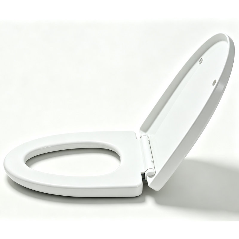 Siège de toilette blanc allongé à fermeture en douceur
