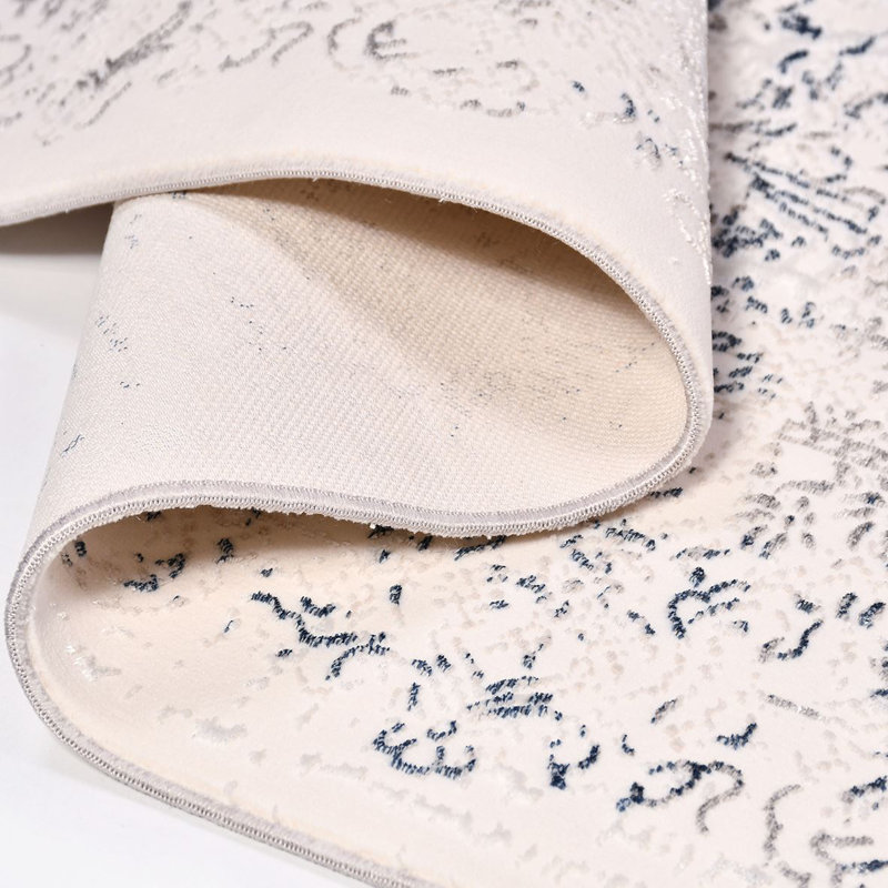 Modern Cream Machine Washable Non-Slip Area Rug, Rectangle 2'8" x 5'