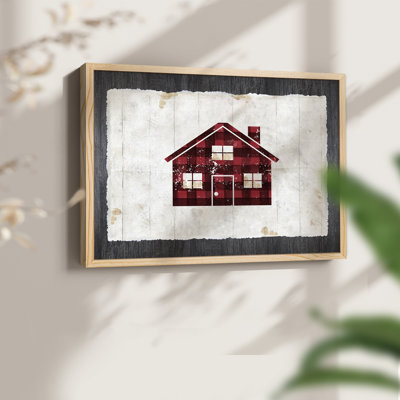 Maison à carreaux - reproduction encadrée - réversible