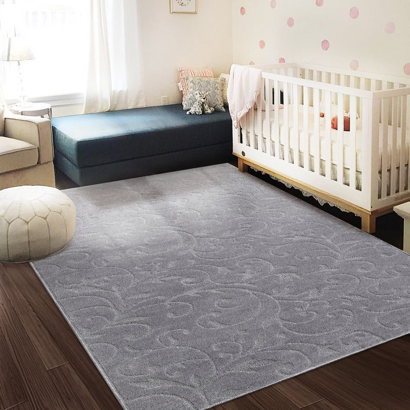 Ocampo Washable Floral Indoor Rug, Rectangle 8' x 10'