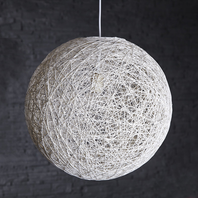 Tiffin 1 - Light Single Pendant, White, 45cm H x 45cm W x 45cm D