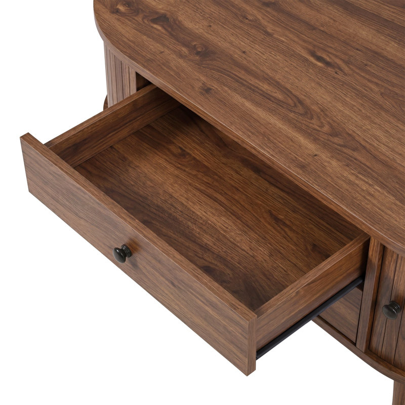 Modern Coffee Table with Stainless Steel Frame and Open Storage Shelf