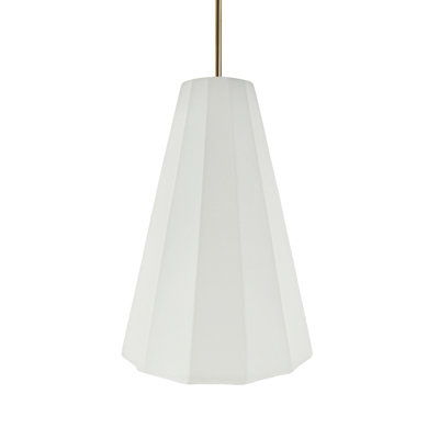 Radiance - luminaire suspendu cannelé 1 lumière - Bisque - laiton antique - l 9 po x H 13 po - ampoule remplaçable - tige rigide