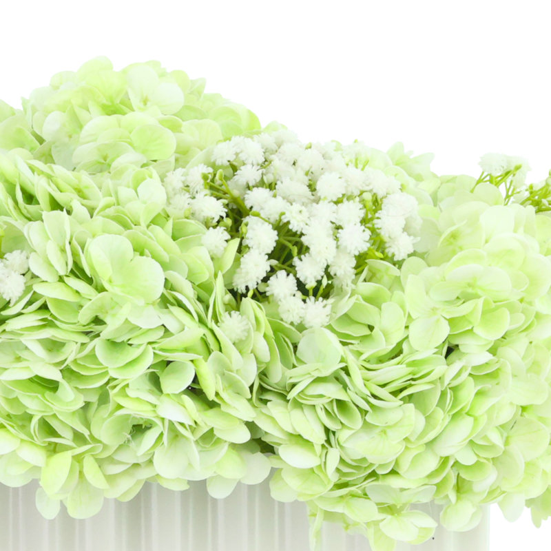 Baby's Breath and Hydrangeas Arranged in Ceramic Vase