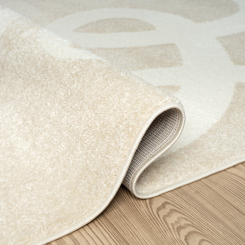 Cream Beige Abstract Modern Area Rug 2' x 3'