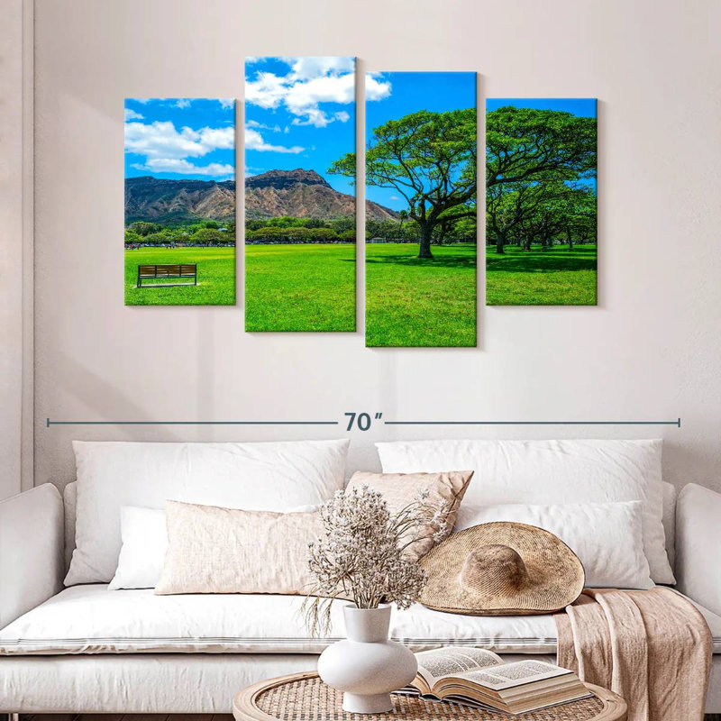 Sireci Diamond Head From Waikiki Park, 32" H x 52" W