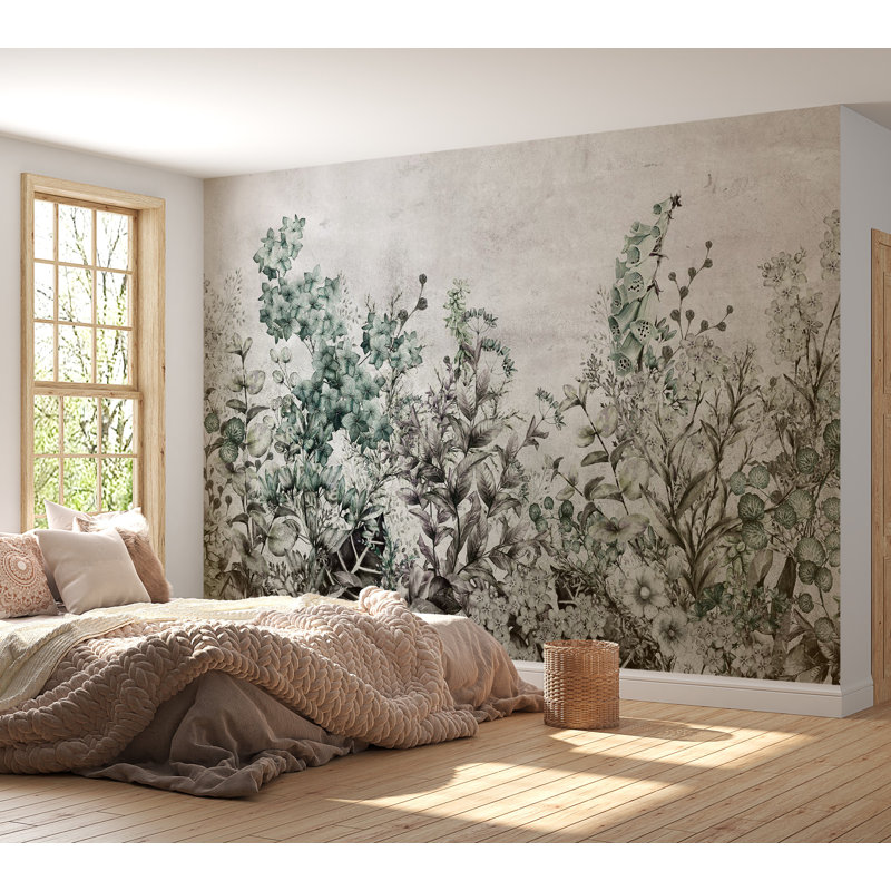 Murale botanique pelez et collez - Mystère des herbes, L 41 po x l 57 po