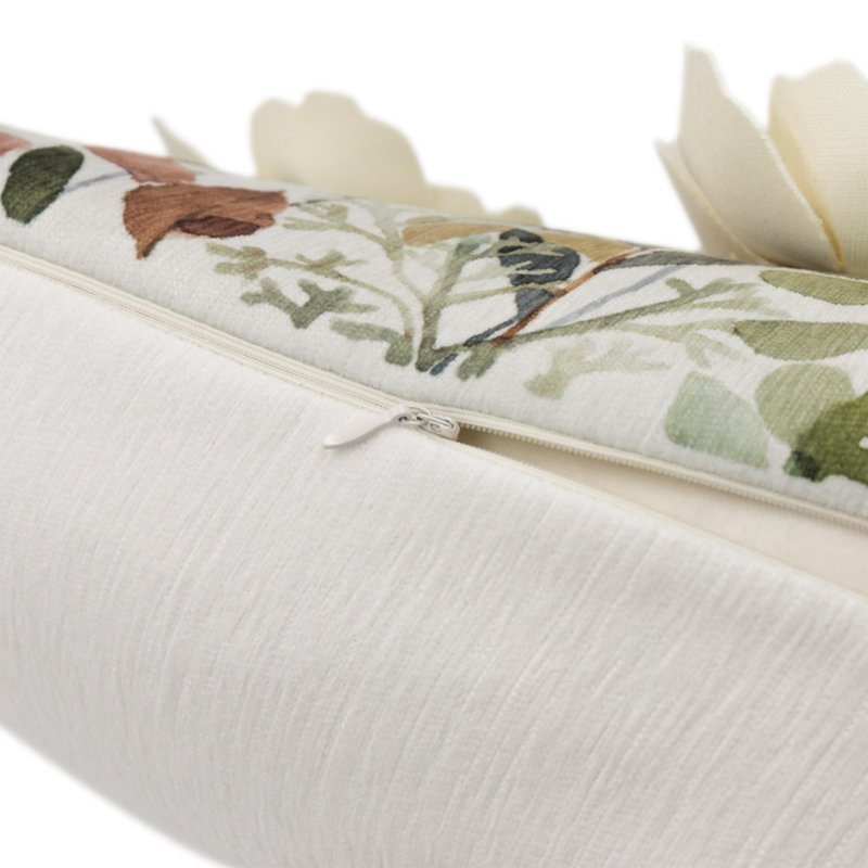 Housse de coussin décoratif décoratif en forme de fleur 3D 14 x 20 pouces