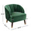 Chaise d'appoint rembourrée avec pieds en bois et assise large en velours - pour plus de stabilité