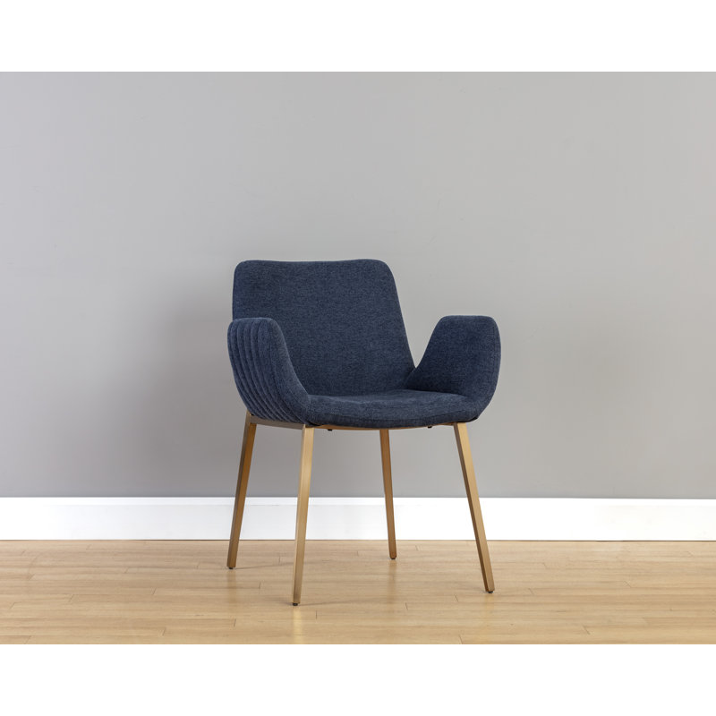 Benziger Upholstered Arm Chair, Blue