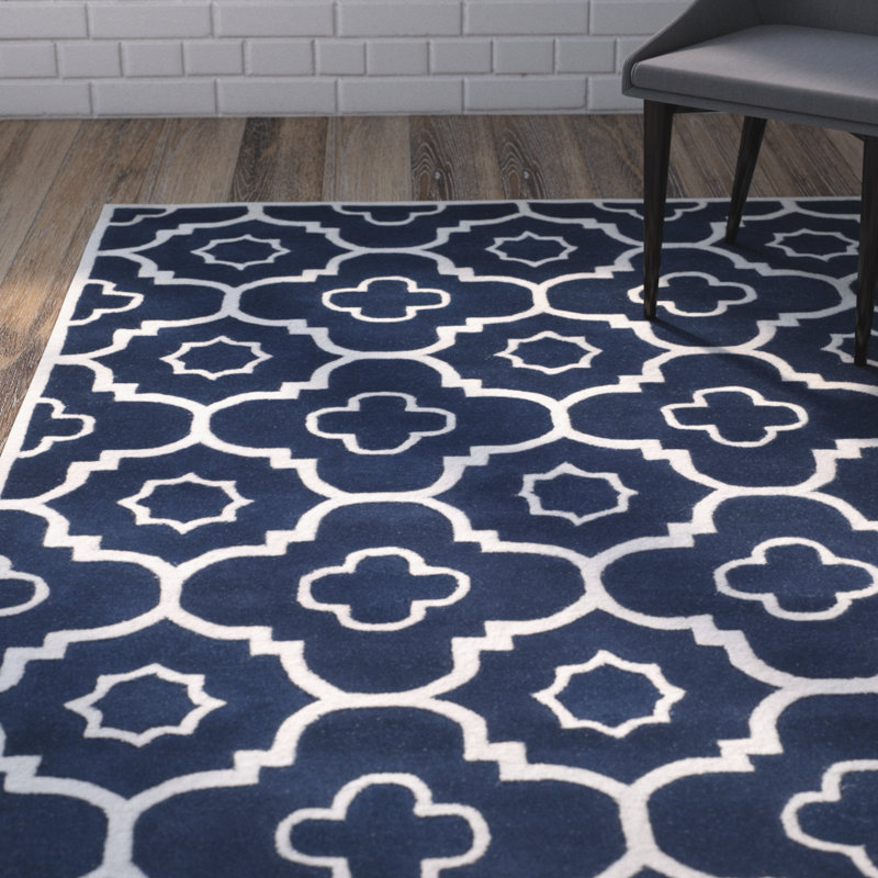 Septimus Geometric Wool Hand Woven Area Rug, Rectangle 122 x 183 cm
