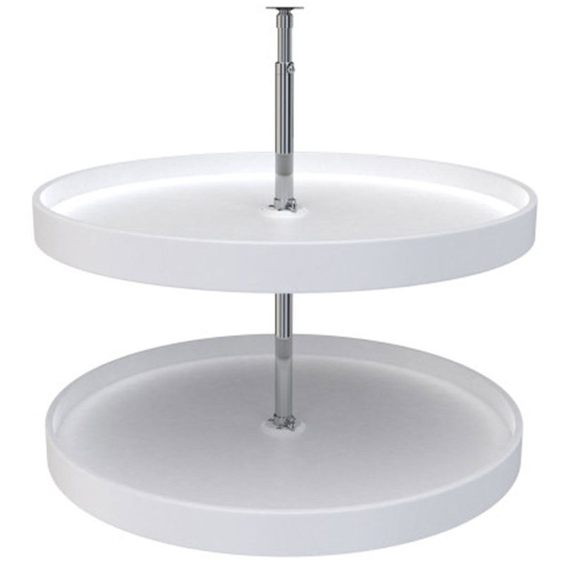 Rev-A-Shelf Lazy Susan Full Circle Polymer 2-Shelf, White, 28" W