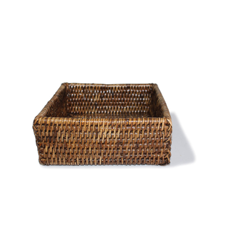 Boîte à serviettes carrée, H 2,25 po x l 6,25 po x P 6,25 po, Brun antique