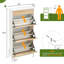Armoire à chaussures, rangement pour chaussures avec 3 portes rabattables, étagère à chaussures en rotin naturel avec tablette réglable, 1 tiroir, armoire à chaussures pour vestibule-525710469-525710472