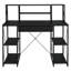 Bureau noir avec tablettes ouvertes et huche-1066759317
