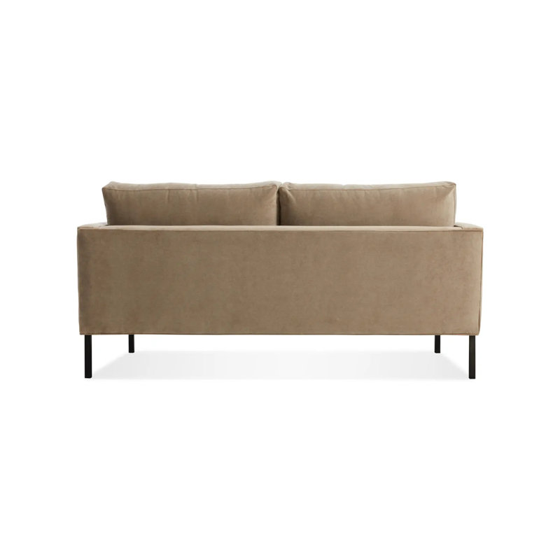Paramount Loveseat, Otter Velvet Velvet, Metal