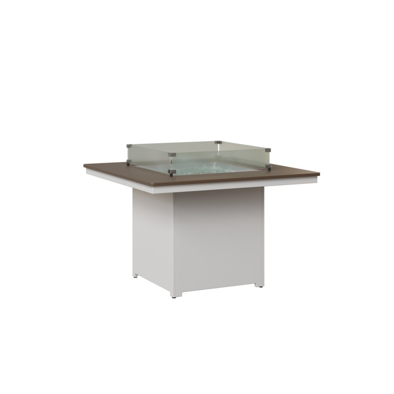 Berlin Gardens Numa Fire Pit Dining Table, Hammered Bronze, 30.5" H x 47" W x 47" D