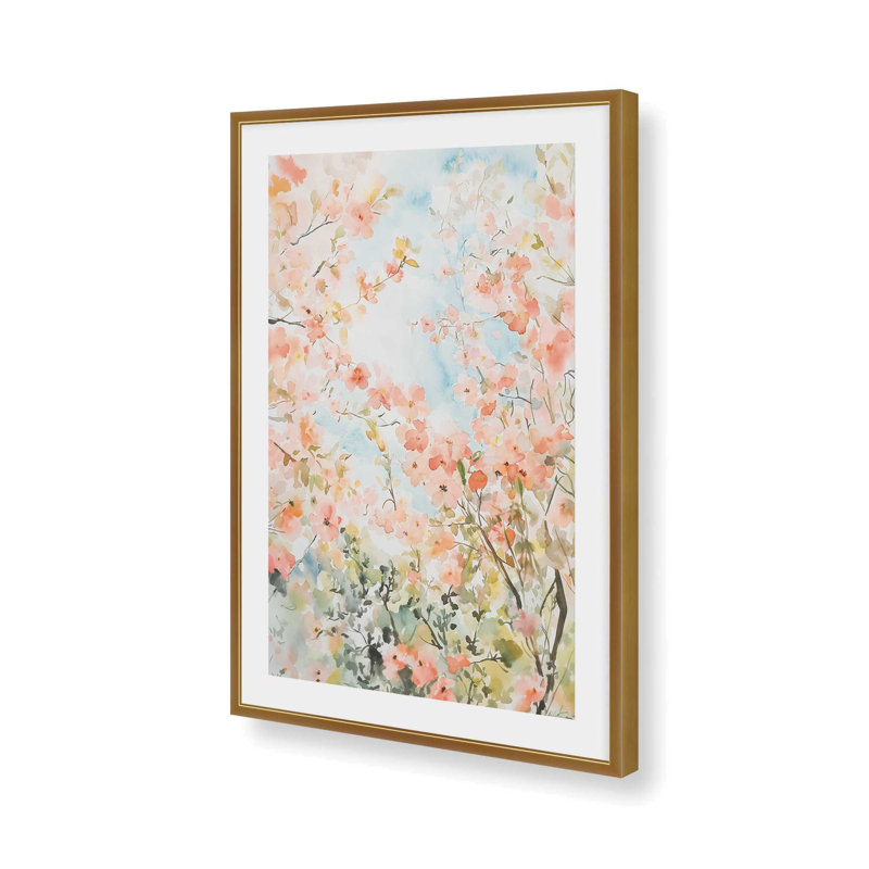 Blossoms in Spring Light III Framed Print, Polished Gold, 11" H x 9" W