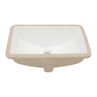 White Ceramic Bathroom Undermount Sink With Overflow - Low Water Absorption, For Different Uses Acid , Various Spaces