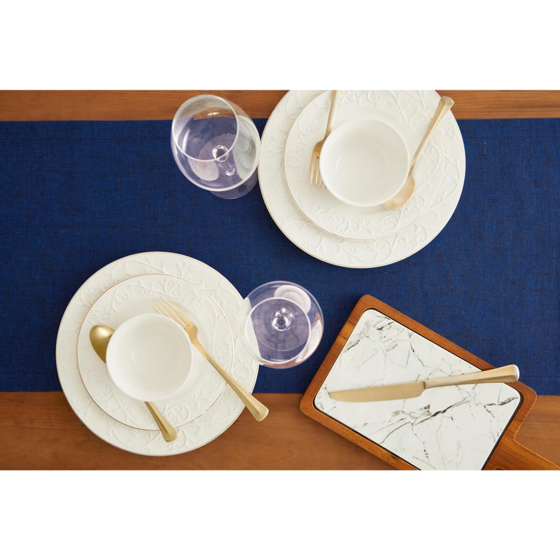 100% Pure Linen Table Runner - Athena, 156" x 14", Royal Blue