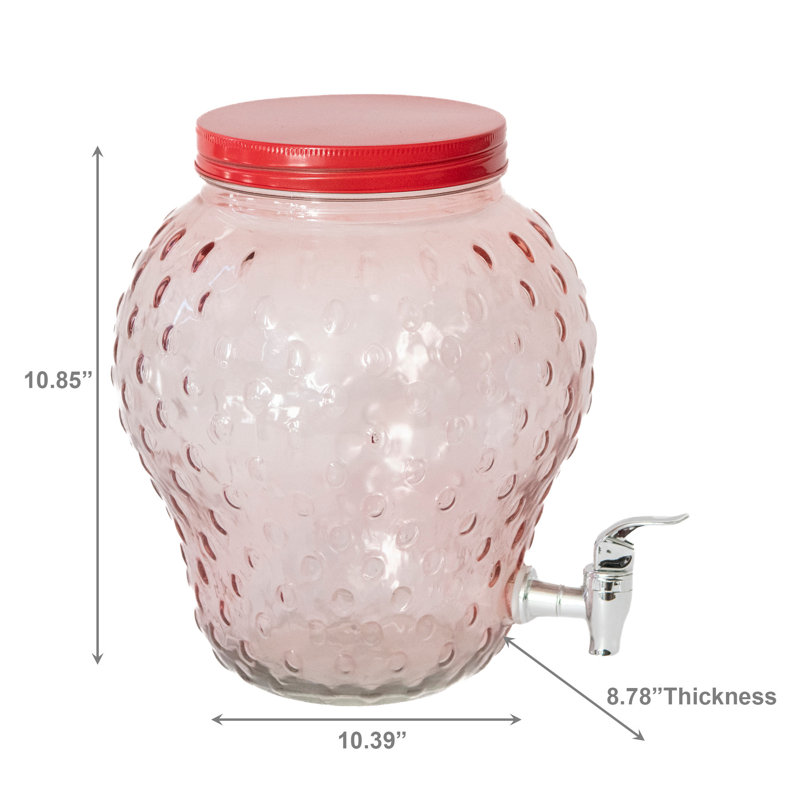 Marlee Glass Strawberry Shape Drink Dispenser