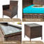 Ensemble bistro 3 pièces, chaises en rotin PE et table basse en verre, mobilier de balcon extérieur-172860766-172860753