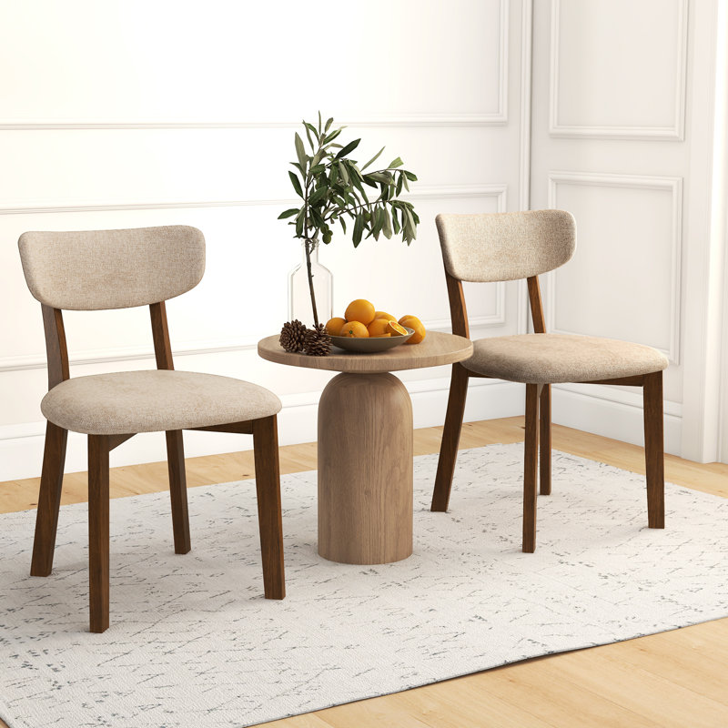 19'' H Linen Upholstered Side Chair, Beige