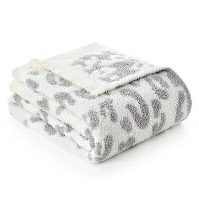 Leopard Print Reversible Throw Blanket Soft Lightweight Feather Yarn Blankets for Couch Bed Sofa Summer Home Decor