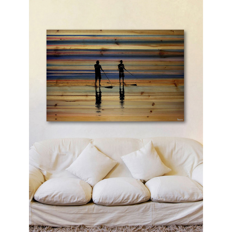 «Beach Surf» par Parvez Taj - impression sur bois, H 12 po x l 18 po x P 1,5 po