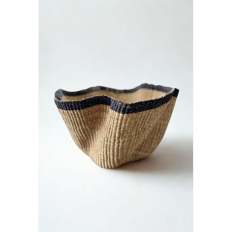 Handwoven Wave Basket - w/ Accent