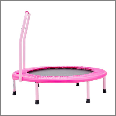 Trampoline enfant 91 cm (36 pouces), trampoline intérieur/extérieur de 91 cm (3 pieds), mini-trampoline pliable avec poignée, trampoline de rebond pour tout-petits, cadeau d'anniversaire pour enfants de 3 ans et plus, pour s'amuser garçons et filles, rose