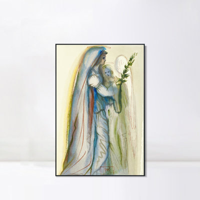 Framed Canvas Giclee Print Series#105 by Salvador Dali Wall Art for Living Room Home Office Decorations(Black Slim Frame,18"x24")