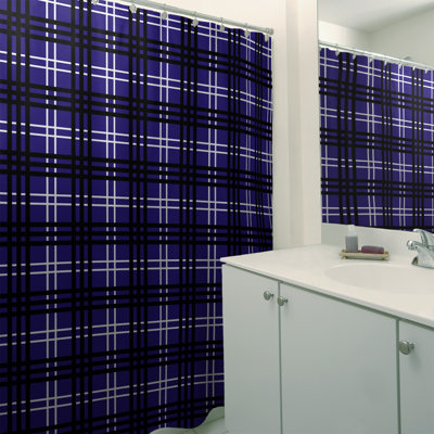Plaid Shower Curtain with Liner Included